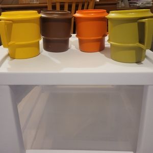 Vintage stackable tupperware cups